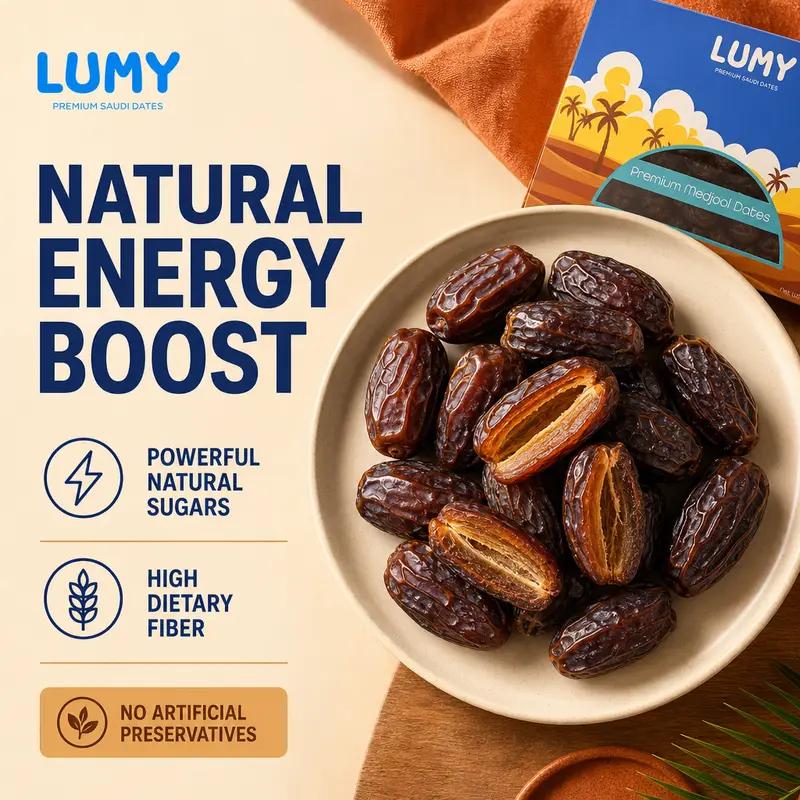 Bowl of Lumy Medjool dates served as a natural energy-boosting snack