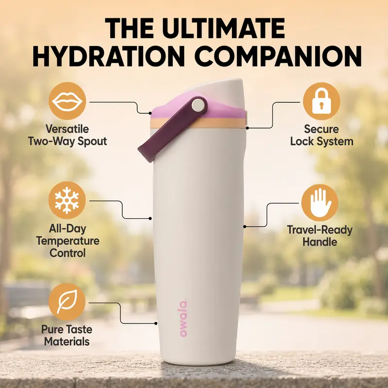 Insulated water tumbler with a two-way spout and secure lock system for all-day hydration